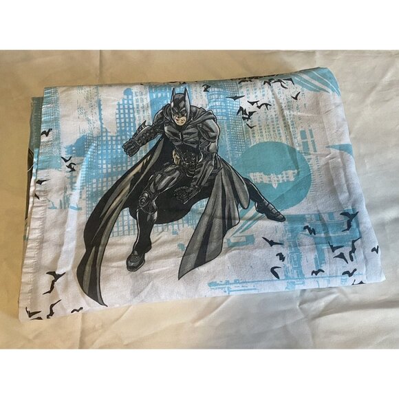 DC Comics Batman Twin Size Flat Sheet Blue Yellow Black - Picture 5 of 5